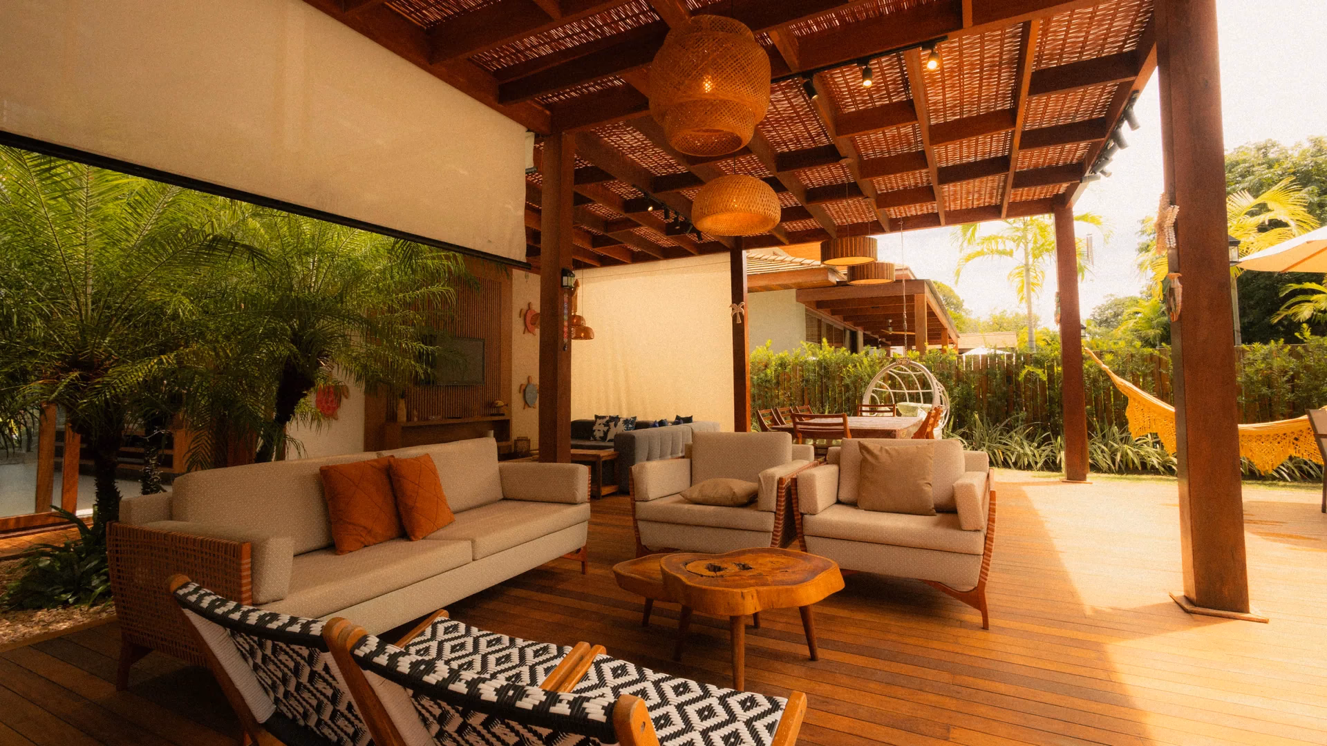 Owner walking client through a finished outdoor space